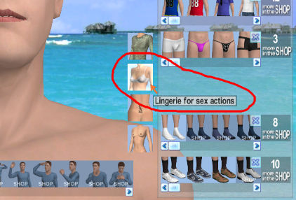 how to change lingerie in 3D sex game AChat