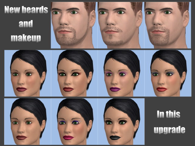 sexy beards and makeup for 3D online chat