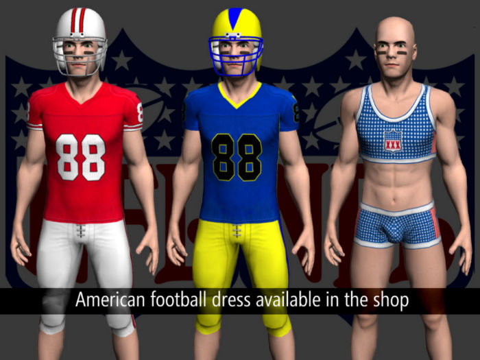 american football dress in 3D sex game AChat