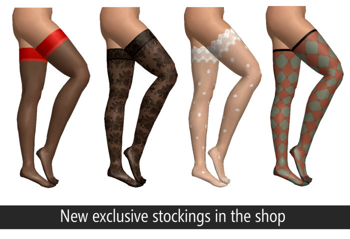 exclusive stockings and patterned stockings in 3D sex game AChat