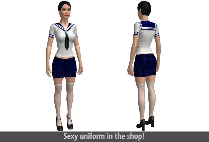 schoolgirl uniform in 3D sex game AChat