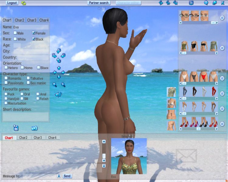 Screenshot 02 of 3d Erotic Client for Online Sex Game play Software