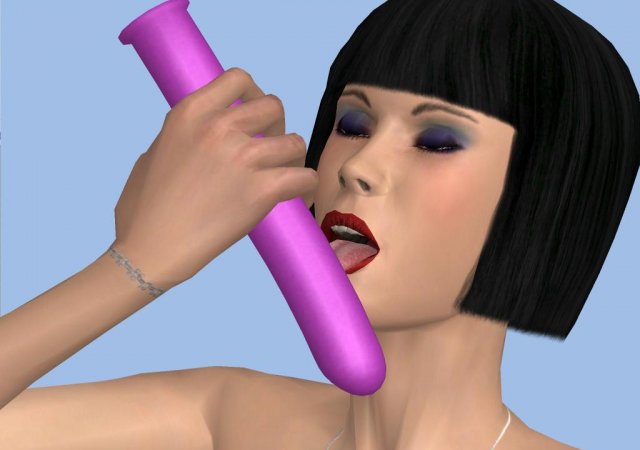 interactive sex action in 3d, licking dildo mmmm delicious pussy taste
