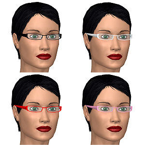 Glasses in different colors, made of plastic