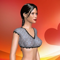 for 3D virtual sex game, join and contact bisexual vuloptuous shemale Emaline, France, 