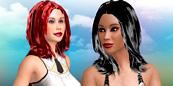 Black, red hairstyle - Long hair is sexy - just added to adult MMO