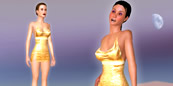 Golden dress with hh mules - From Marilyn's Fashion - last addition to sex MMO