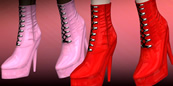 new upgrade: Platform Boots - Pink, red
