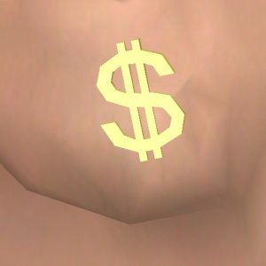 Dollar shaped, made of pure gold