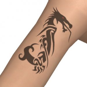 Black dragon tattoo on your arm, express yourself