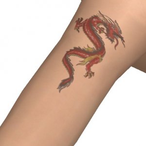Red dragon tattoo on your arm, express yourself