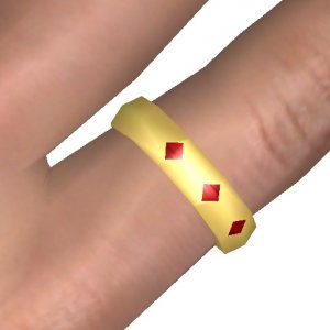 Gold ring with rubins