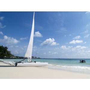 Beach with sailboat