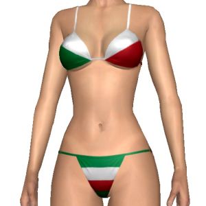Bikini with flag pattern