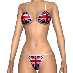Bikini with flag pattern