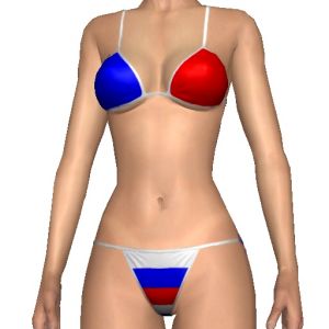 Bikini with flag pattern