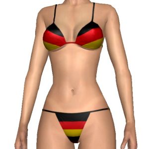 Bikini with flag pattern