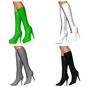 Knee high boots with zipper or lace, to catch men's look