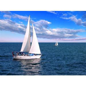 Ocean with sailboat