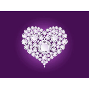 Purple diamond heart