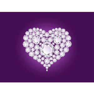 Purple diamond heart