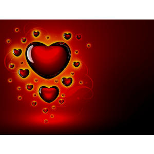 Background, Red glass hearts
