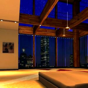 Room with beautiful view in the city