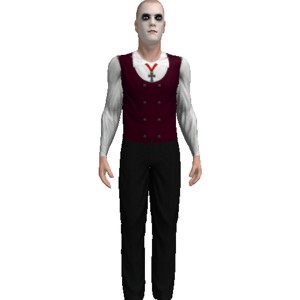 Vampire costume with make-up