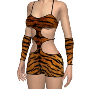 With tiger pattern