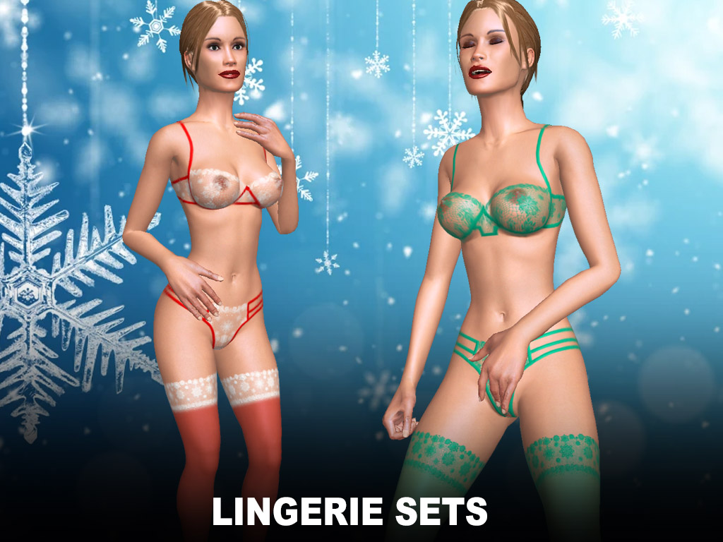 Lingerie sets, Festive mood, lace work green and red good for sex after waking up