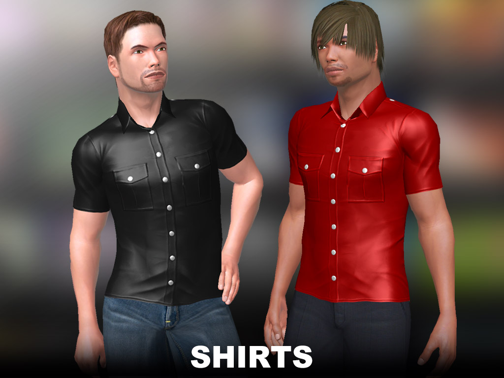 Shirt, Silky smooth, Shirts modern red and black with short arms and pockets