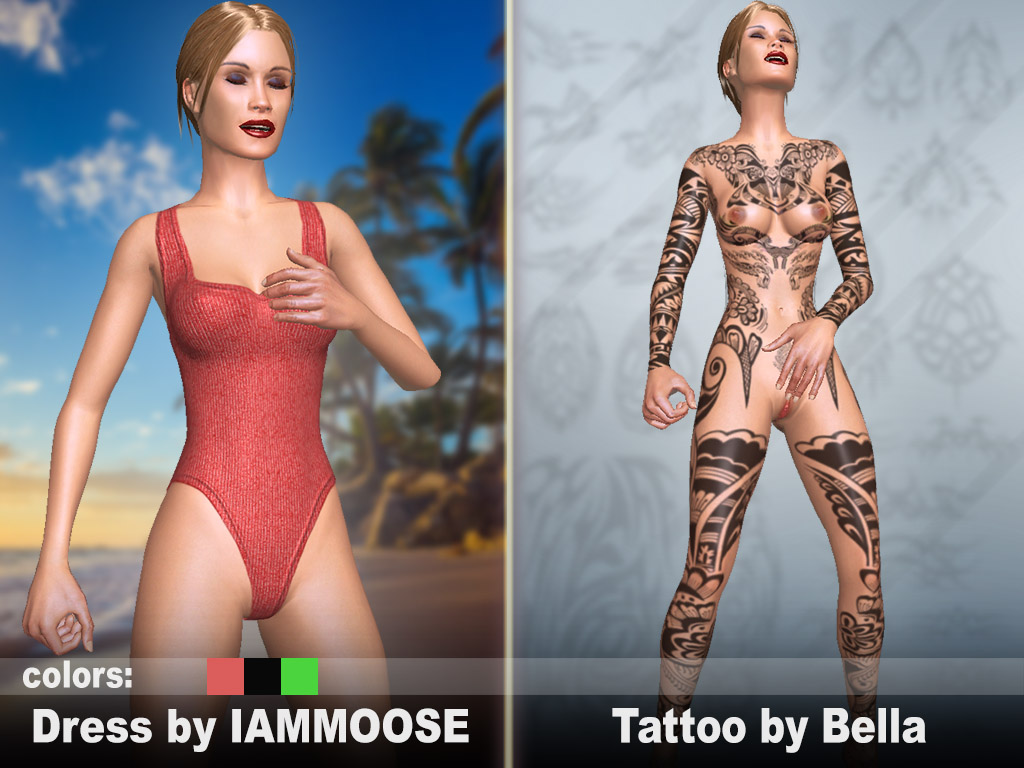 Full body tattoo from Bella, Sexy dresses from IAMMOOSE