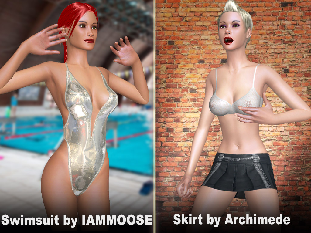 Swimsuit, Skirt in adult game AChat, 17 Aug 2022