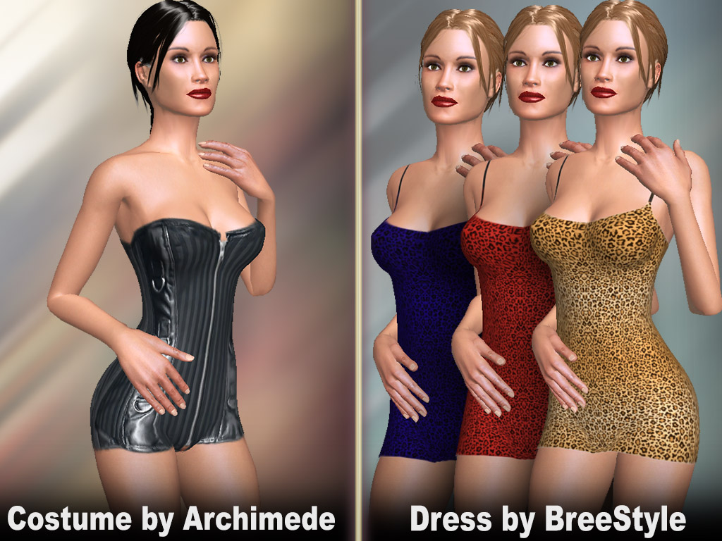 Costumes, Dresses for porn games and love making in 3D