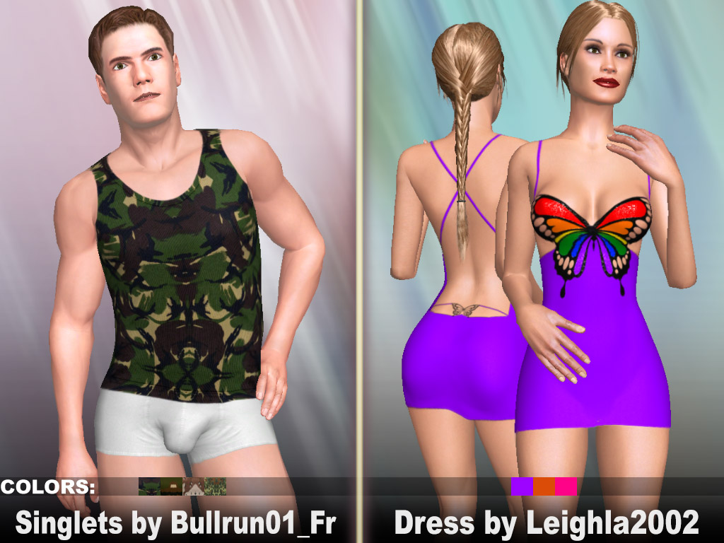 Virtual sex clothes added: Singlets Bull run and Dress
