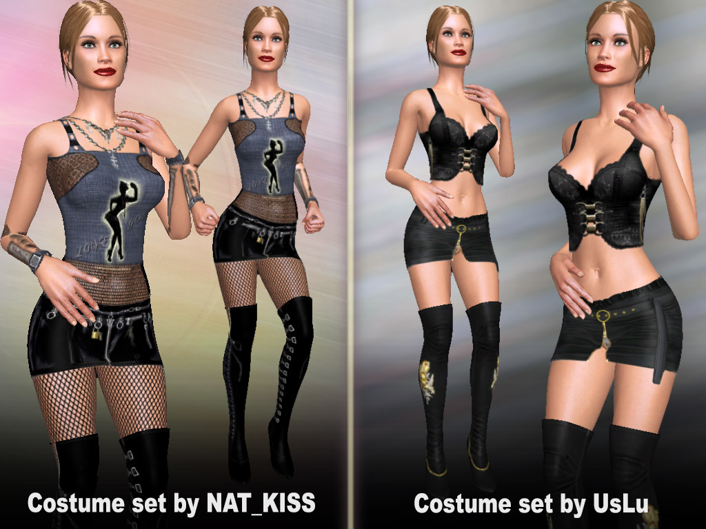 Costume sets for attending party before online fuck