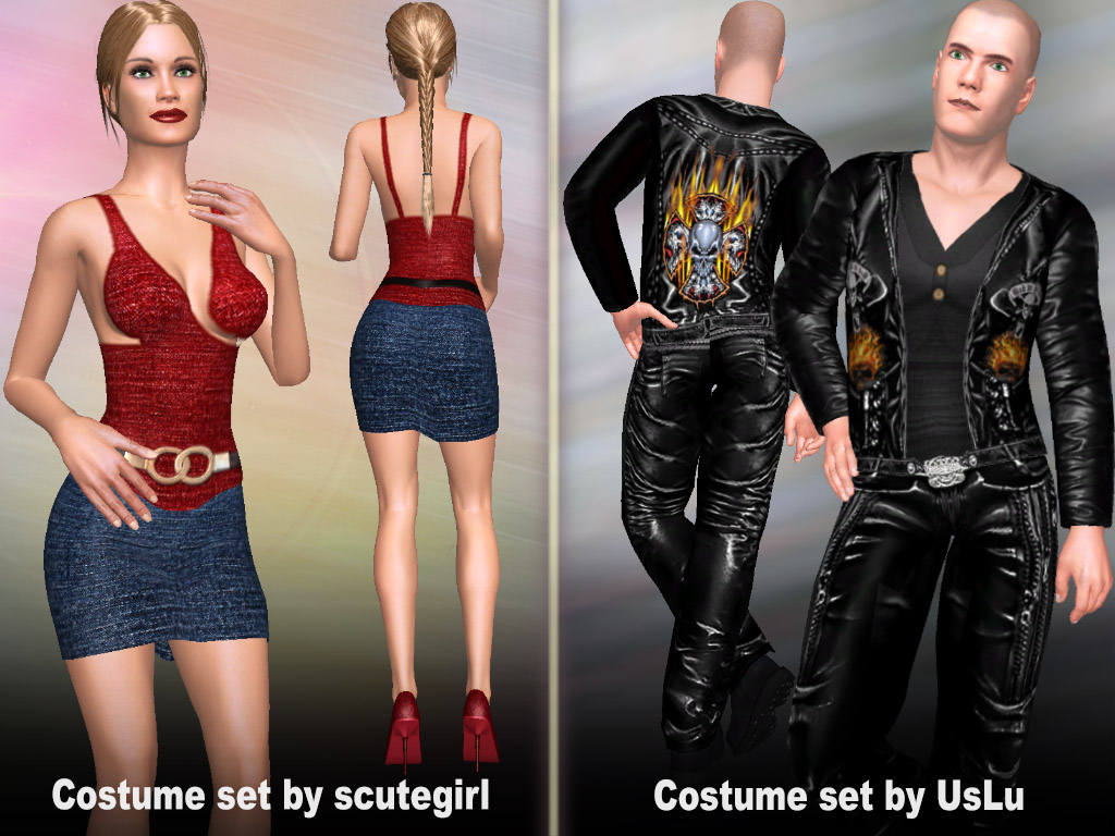 Costume sets one for girls and one for boys optimal for dating in virtual sex chat 
