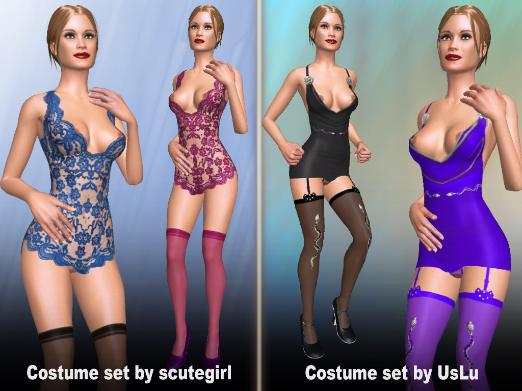 Sex chat game update #1240: female costume sets lacy allow showing the nipples