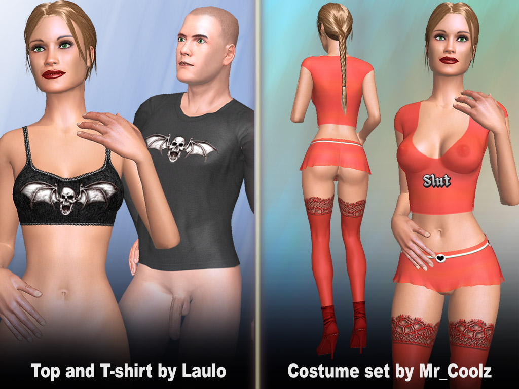 Sexy shirt, Costume set in 3D fuck game