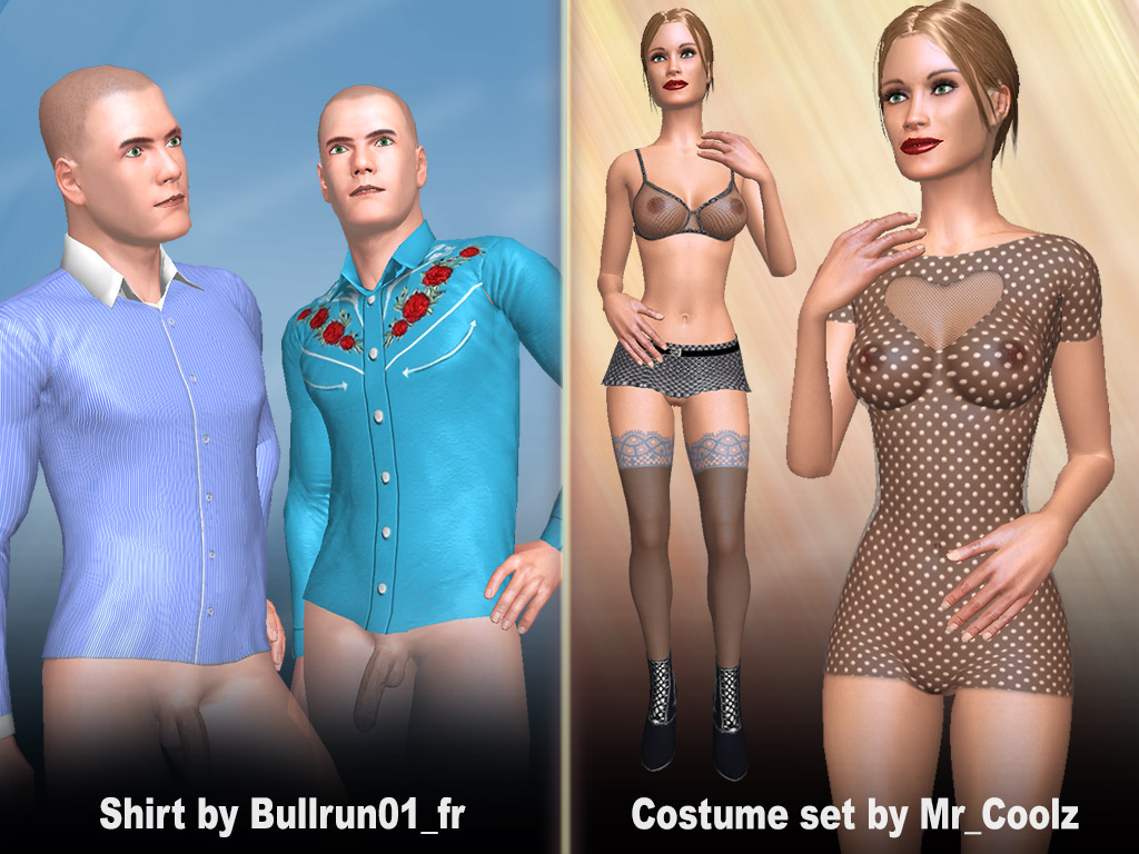 Sexy shirts dresses Costume sets 