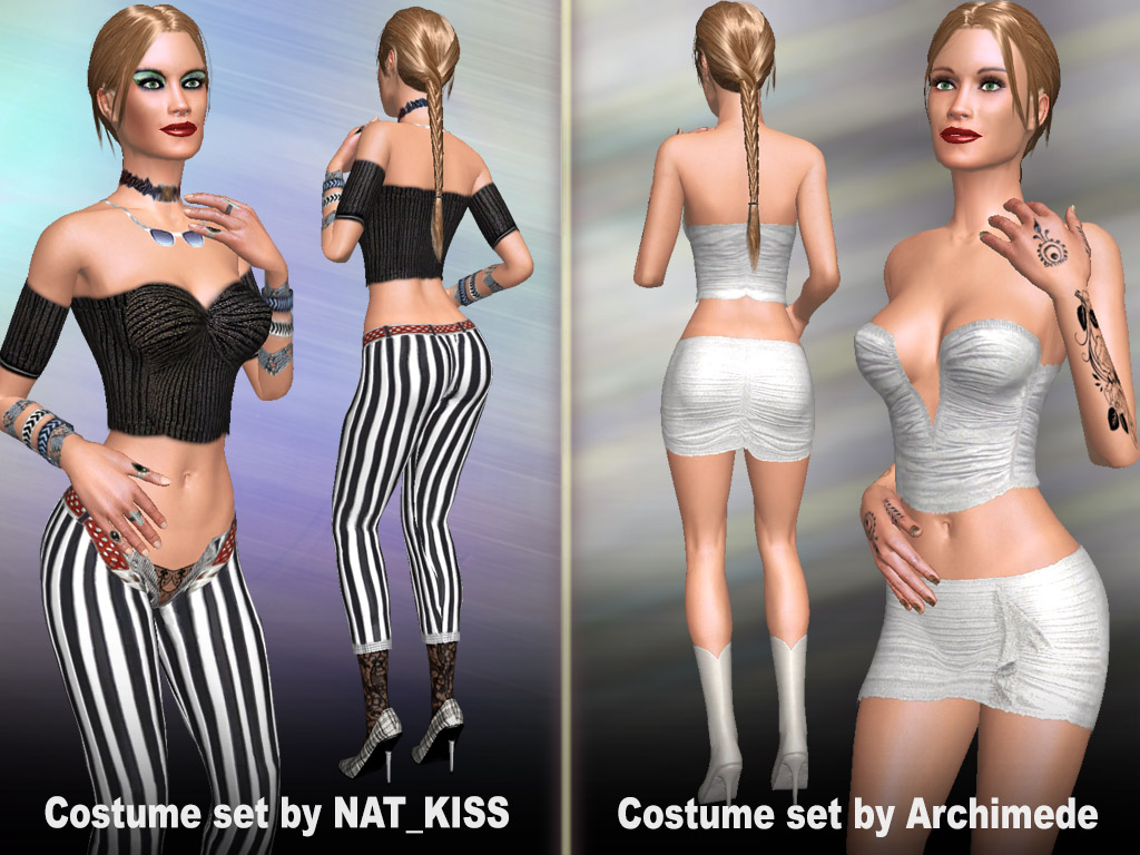 Costume sets for virtual sex