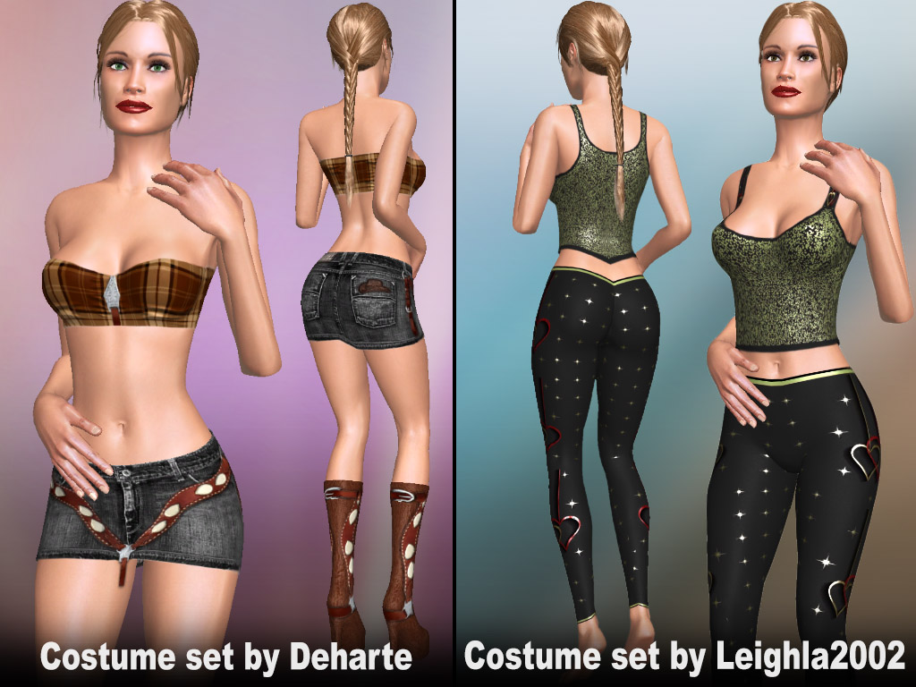 AChat Update #1377:  user created Costume sets by Leighla2002 and Deharte