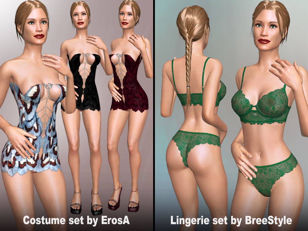 Home 8 AChat Update #1642: Costume sets and a Lingerie set for best virtual sex