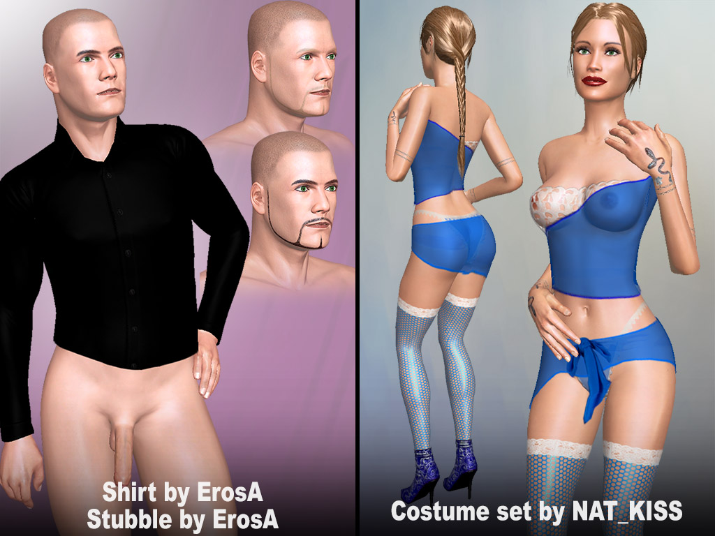 Home 3 AChat Update #1647: Stubbles and Shirt and a Costume set