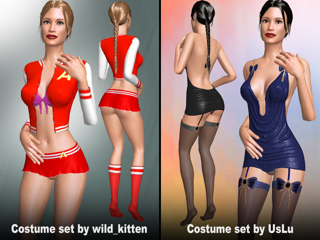 AChat Update #1709: Costume sets made by our users UsLu and wild_kitten