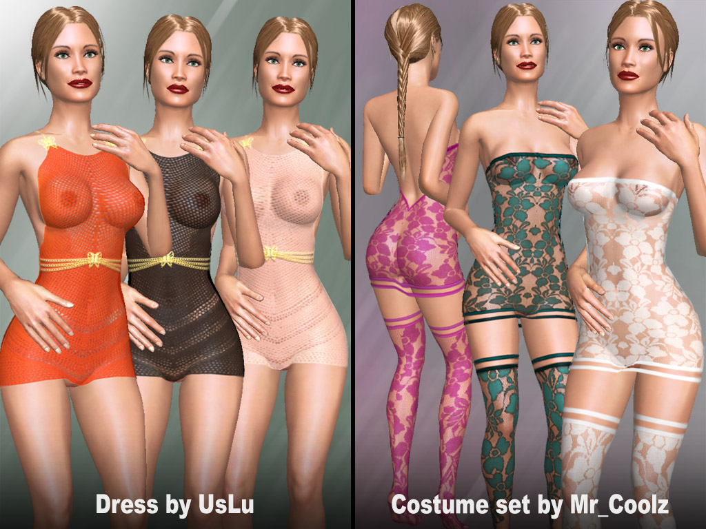 Update #1724: Sexy dresses and Costume sets made by users UsLu and Mr_Coolz