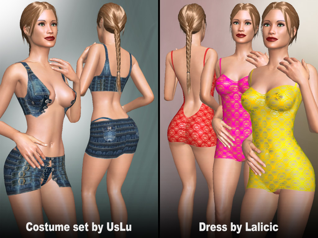 Home 3 Update #1761: Costume set and Sexy dresses made by users UsLu and Lalicic