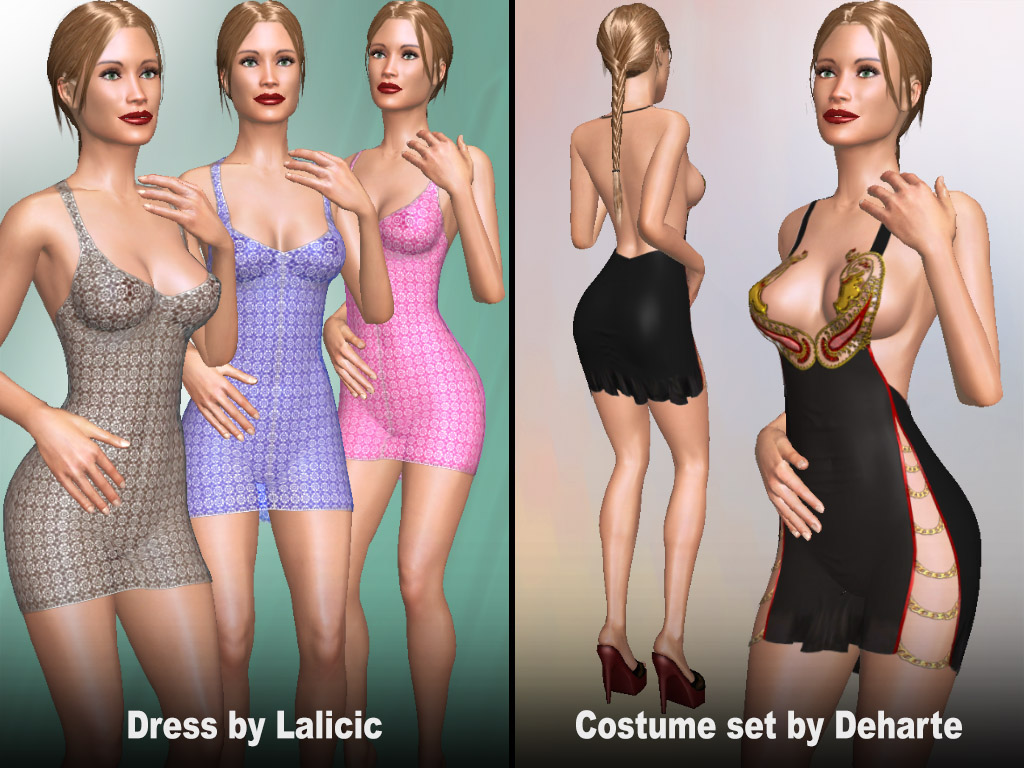 Home 8 Update #1772: Sexy dresses and Costume set made by users Lalicic and Deharte