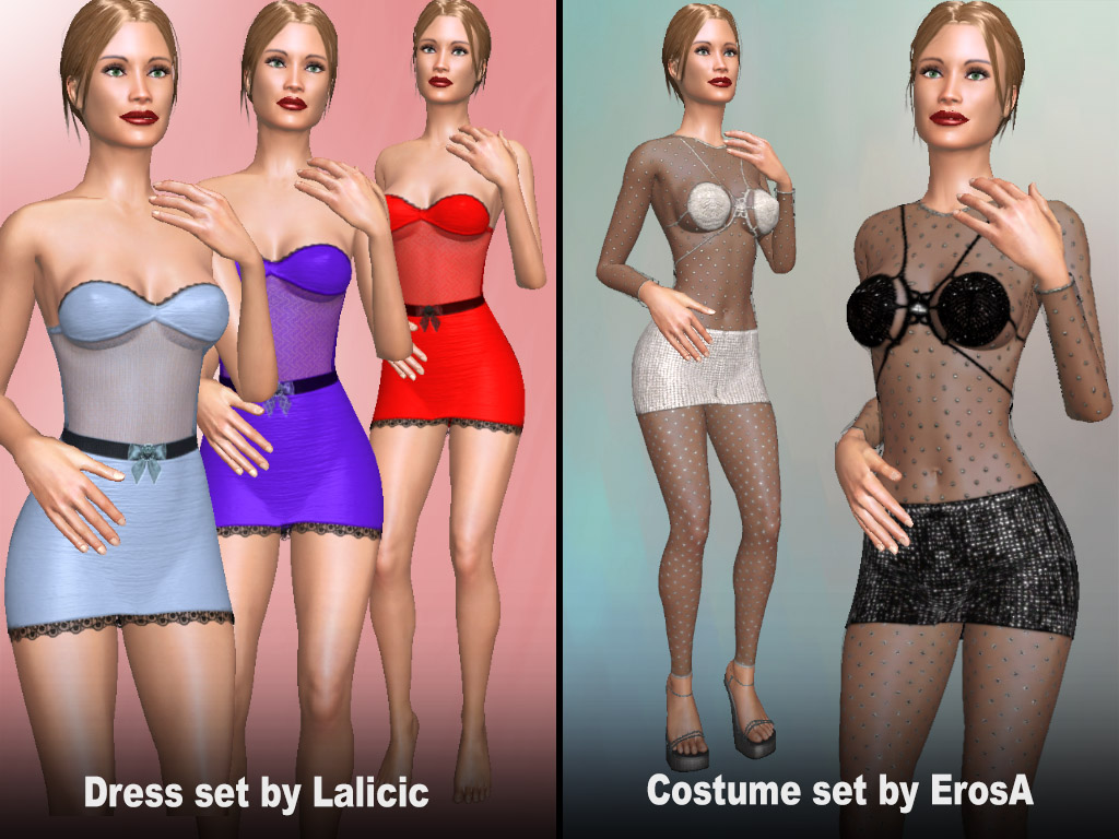Update #1786: Sexy dresses and Costume sets made by users Lalicic and ErosA
