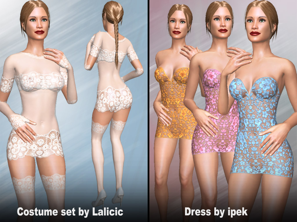 Update #1788: Costume set and Sexy dresses made by users Lalicic and ipek